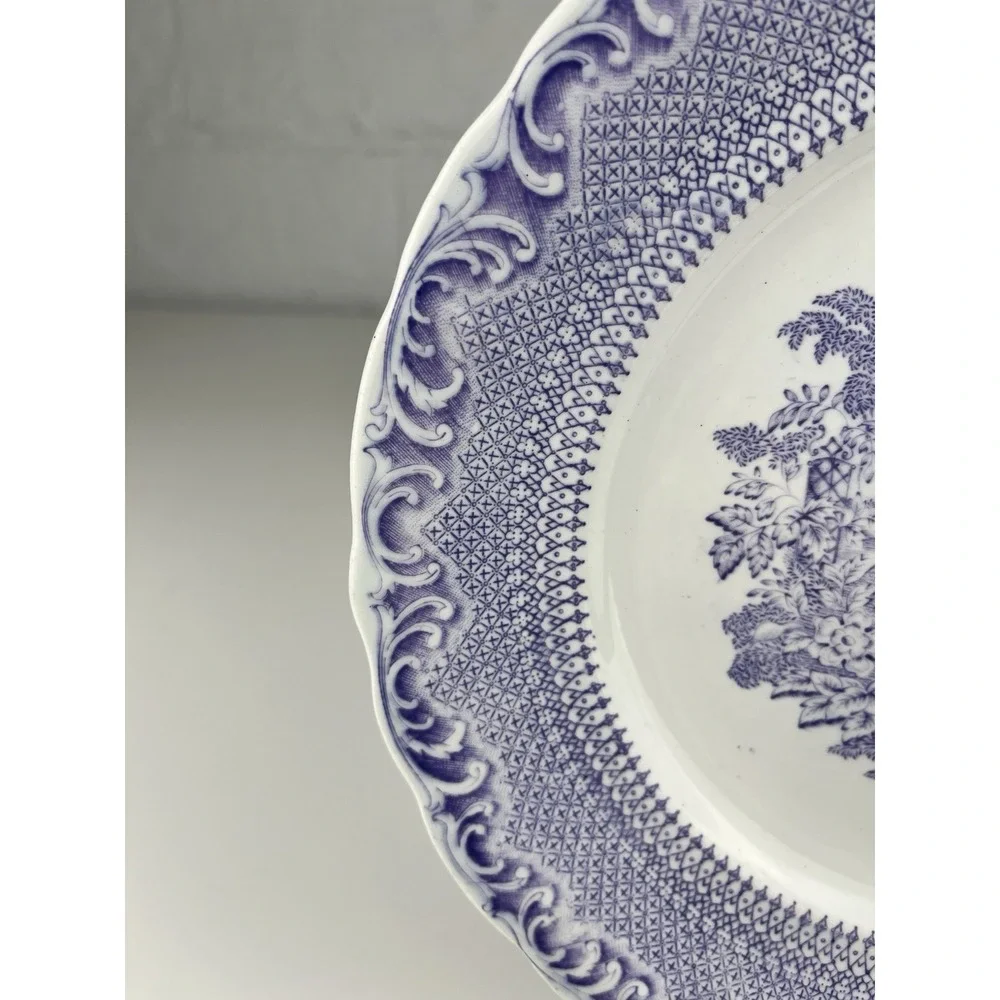 Antique Rorstrand Purple Transferware Lila Spet Plate Lilac Lace 9.5